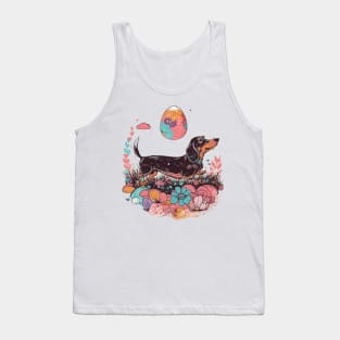 Dachshund Dog Retro Spring Easter Egg Cute Dog Lover Gift Tank Top